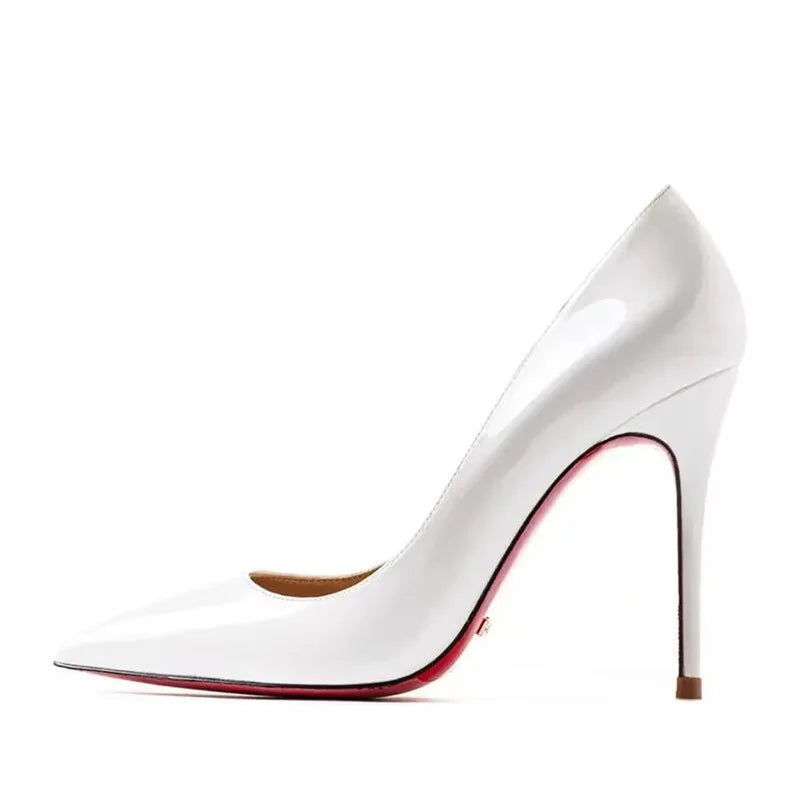 Dress Party Wedding High Heels Plus Size 35-44 Sexy Nude Red Shoes Rubber Bottom Pointed Toe Shallow Women Pumps