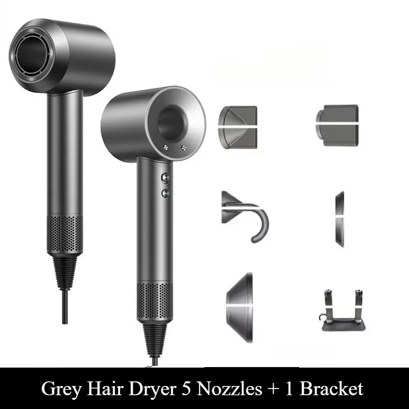 5 in 1 Professional Hair Dryer, with Hot and Cold Air Functionality - Lightweight and Thermostatic Styling Tool for Smooth Hair