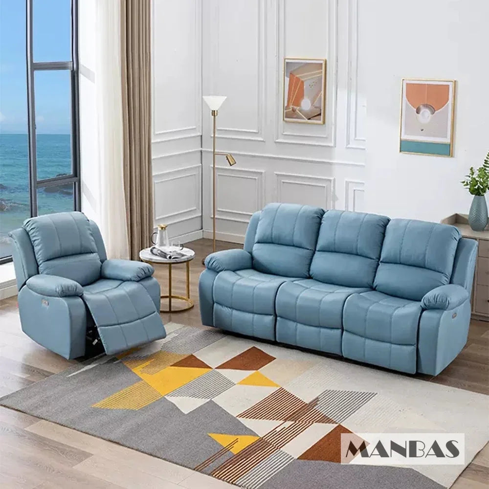Genuine Leather Manual Electric Recliner Sofa Theater Power Reclining Couch Living Room Cinema Sofas Seating Room Furniture