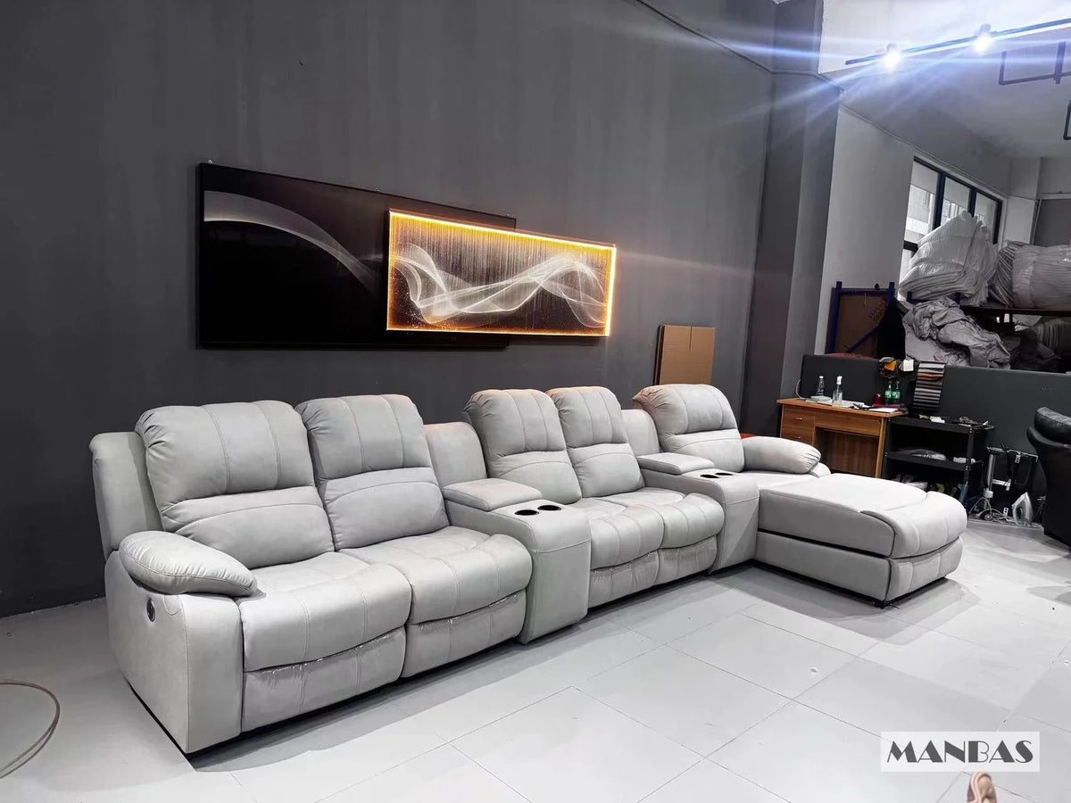 Genuine Leather Manual Electric Recliner Sofa Theater Power Reclining Couch Living Room Cinema Sofas Seating Room Furniture