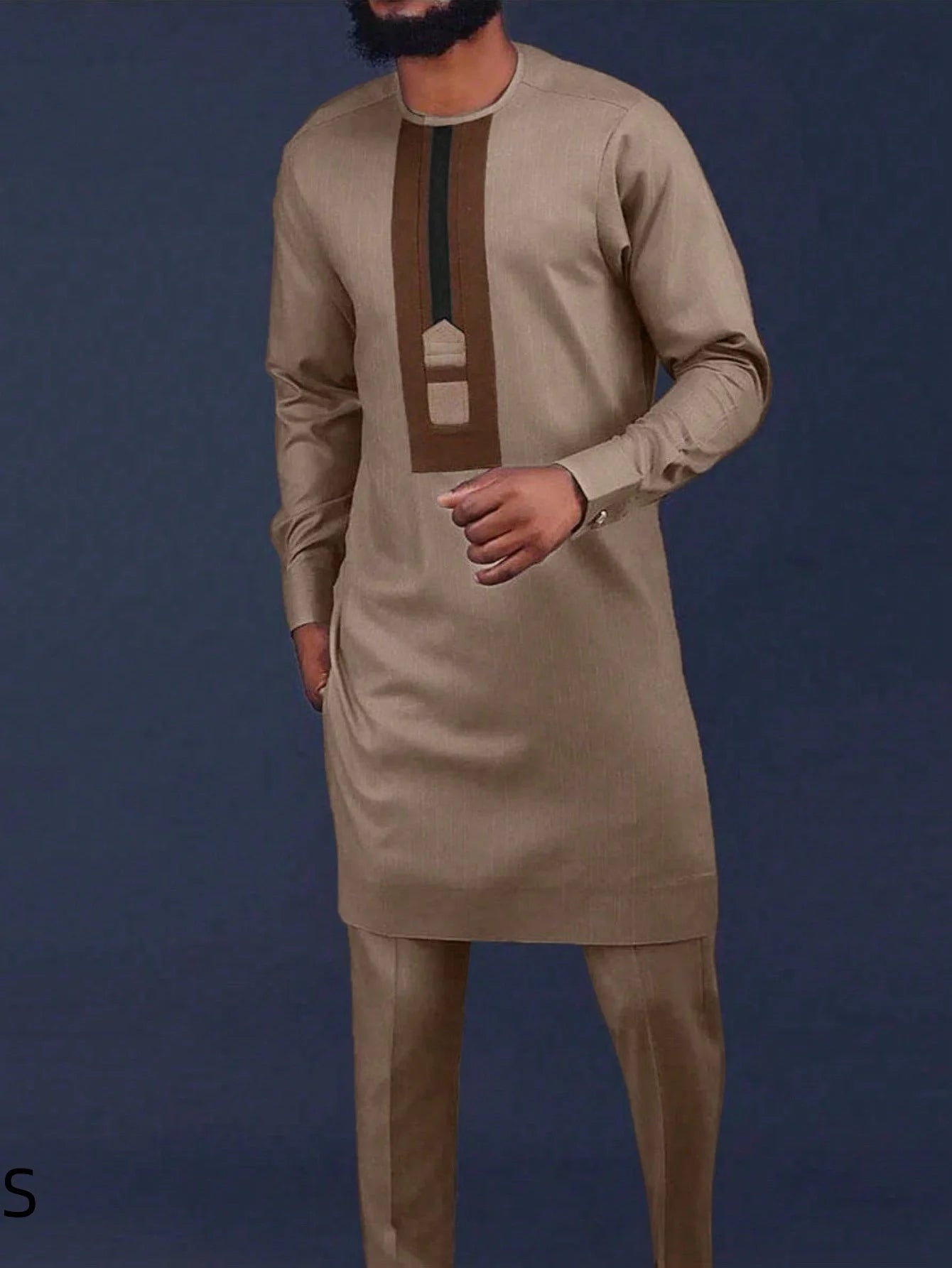 2025 New Elegant Men's Suit African Style Kaftan Embroidery Casual 2 Piece Suit Festive Wedding Traditional Men's Clothing