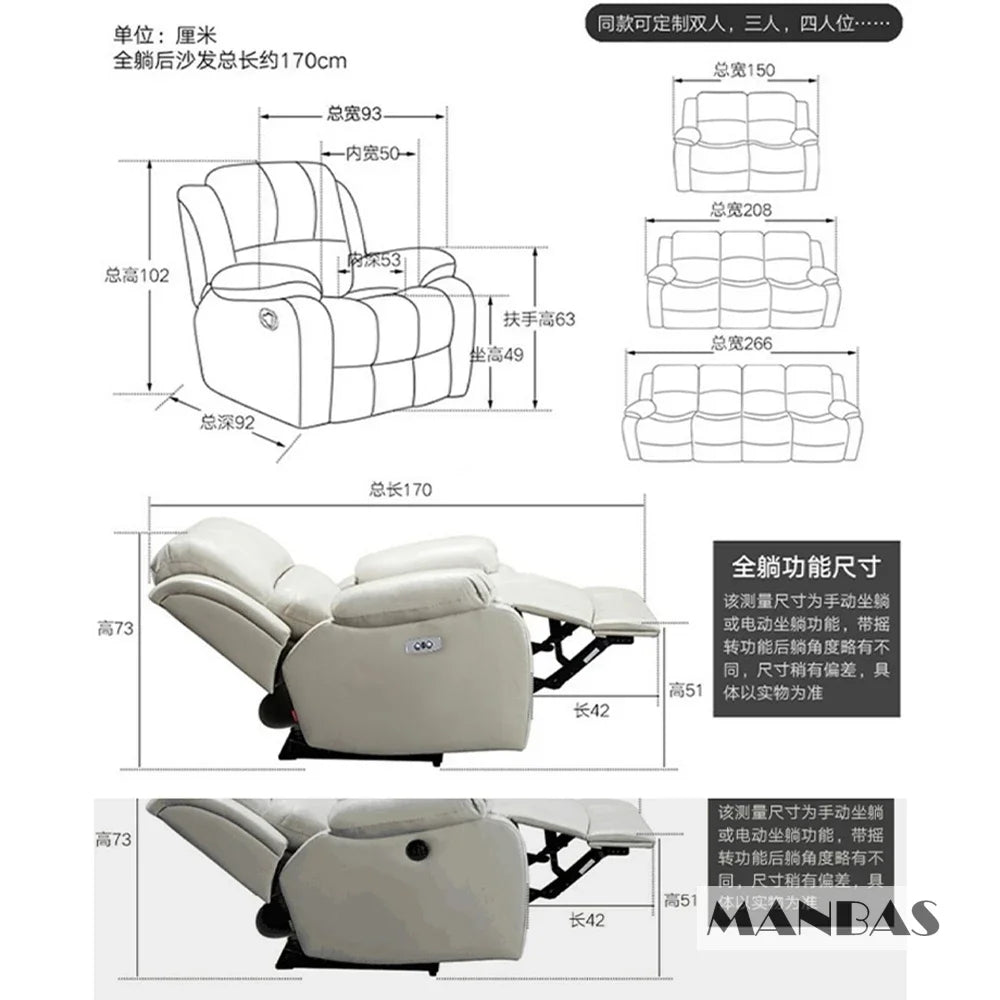 Genuine Leather Manual Electric Recliner Sofa Theater Power Reclining Couch Living Room Cinema Sofas Seating Room Furniture