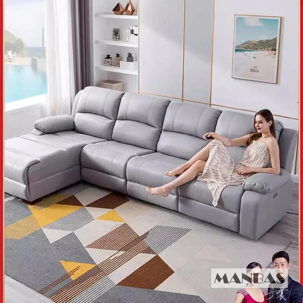 Genuine Leather Manual Electric Recliner Sofa Theater Power Reclining Couch Living Room Cinema Sofas Seating Room Furniture