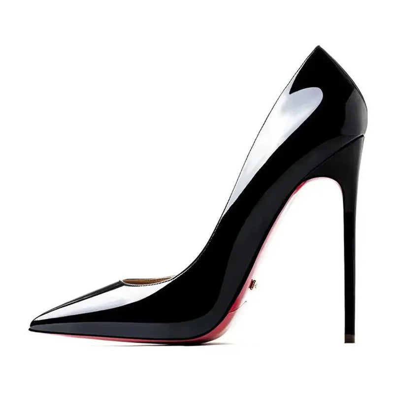 Dress Party Wedding High Heels Plus Size 35-44 Sexy Nude Red Shoes Rubber Bottom Pointed Toe Shallow Women Pumps