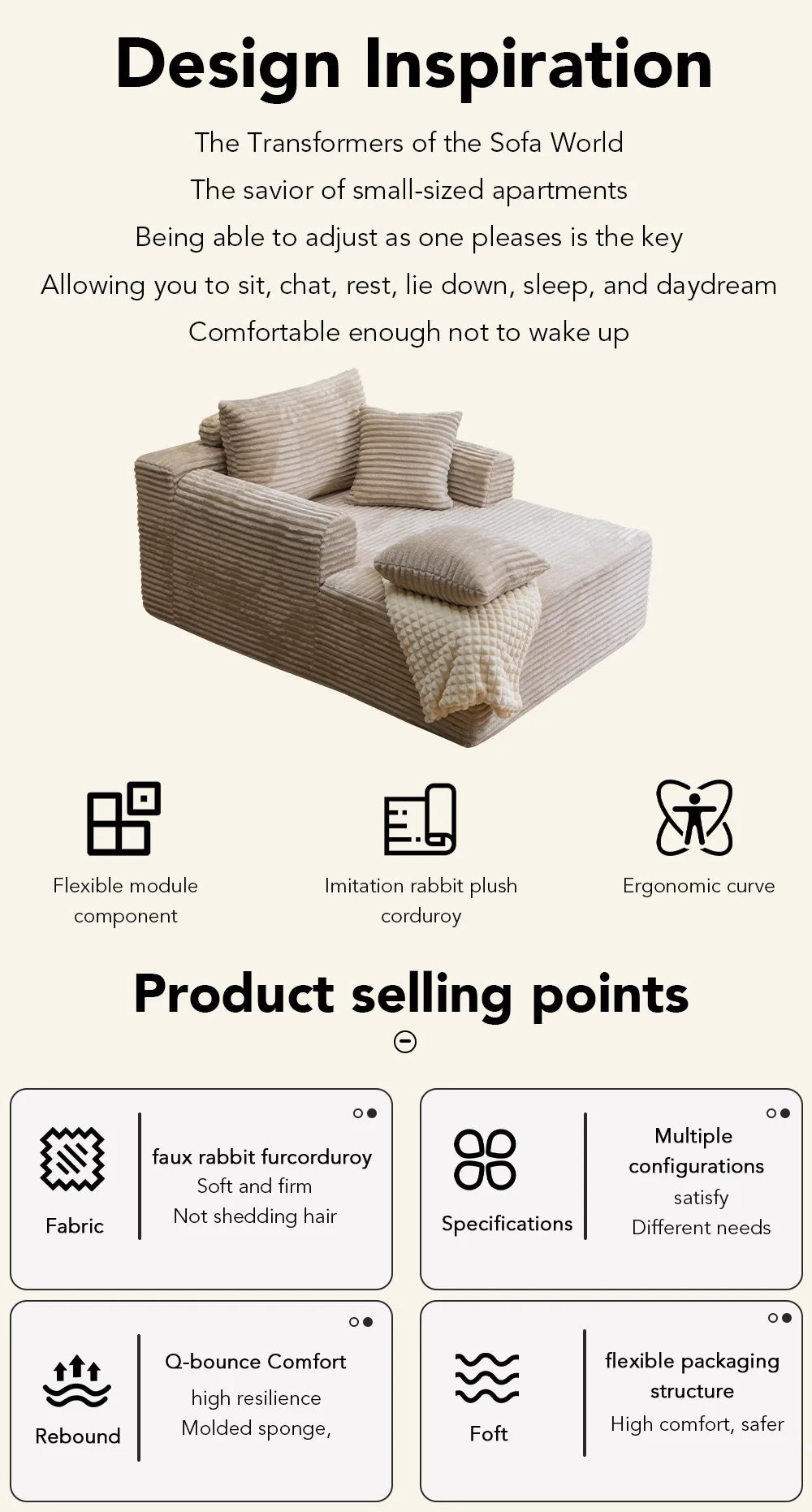 SINGLE SOFA BED, LAZY LOUNGE CHAIR SOFA WITH TWO PILLOWS AND CLOUD ARMRESTS, ULTRA SOFT SEAT CUSHION BONELESS SOFA, FREE INSTALLATION LIVING ROOM SOFA, HOME FURNITURE THAT CAN BE RECLINED OR SEATED, SUITABLE FOR BEDROOMS, LOU
