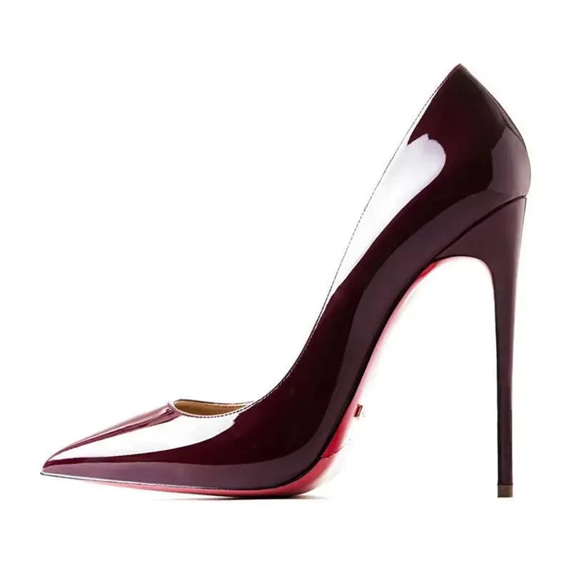 Dress Party Wedding High Heels Plus Size 35-44 Sexy Nude Red Shoes Rubber Bottom Pointed Toe Shallow Women Pumps