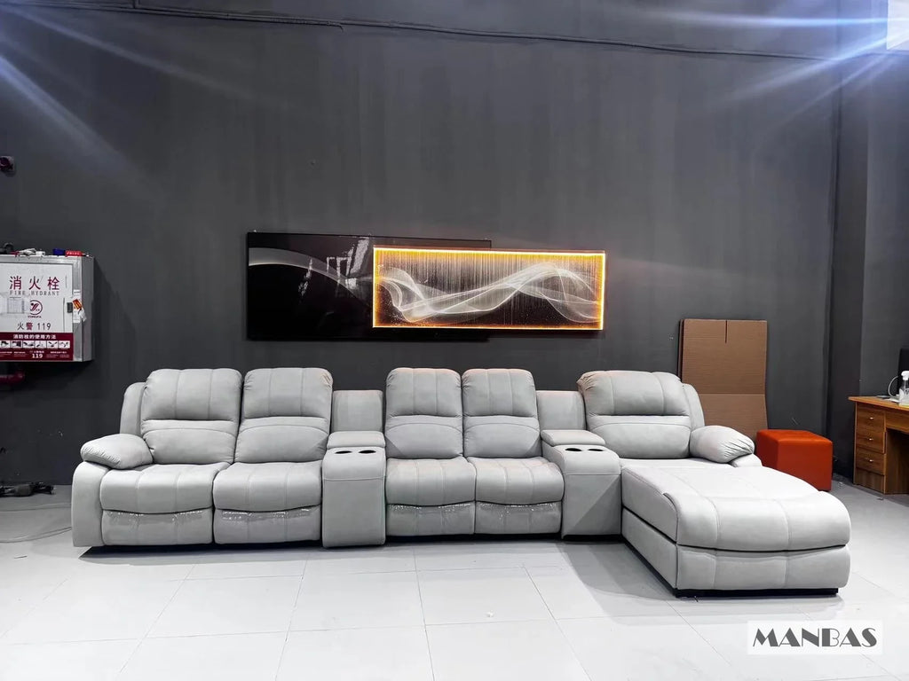 Genuine Leather Manual Electric Recliner Sofa Theater Power Reclining Couch Living Room Cinema Sofas Seating Room Furniture