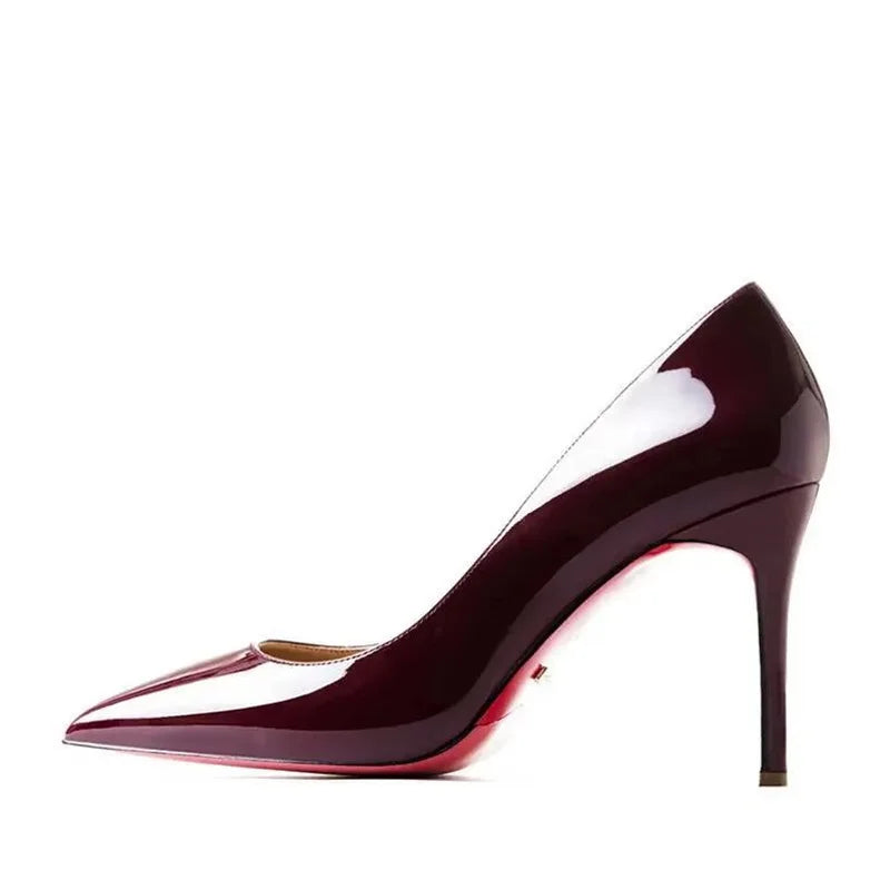 Dress Party Wedding High Heels Plus Size 35-44 Sexy Nude Red Shoes Rubber Bottom Pointed Toe Shallow Women Pumps