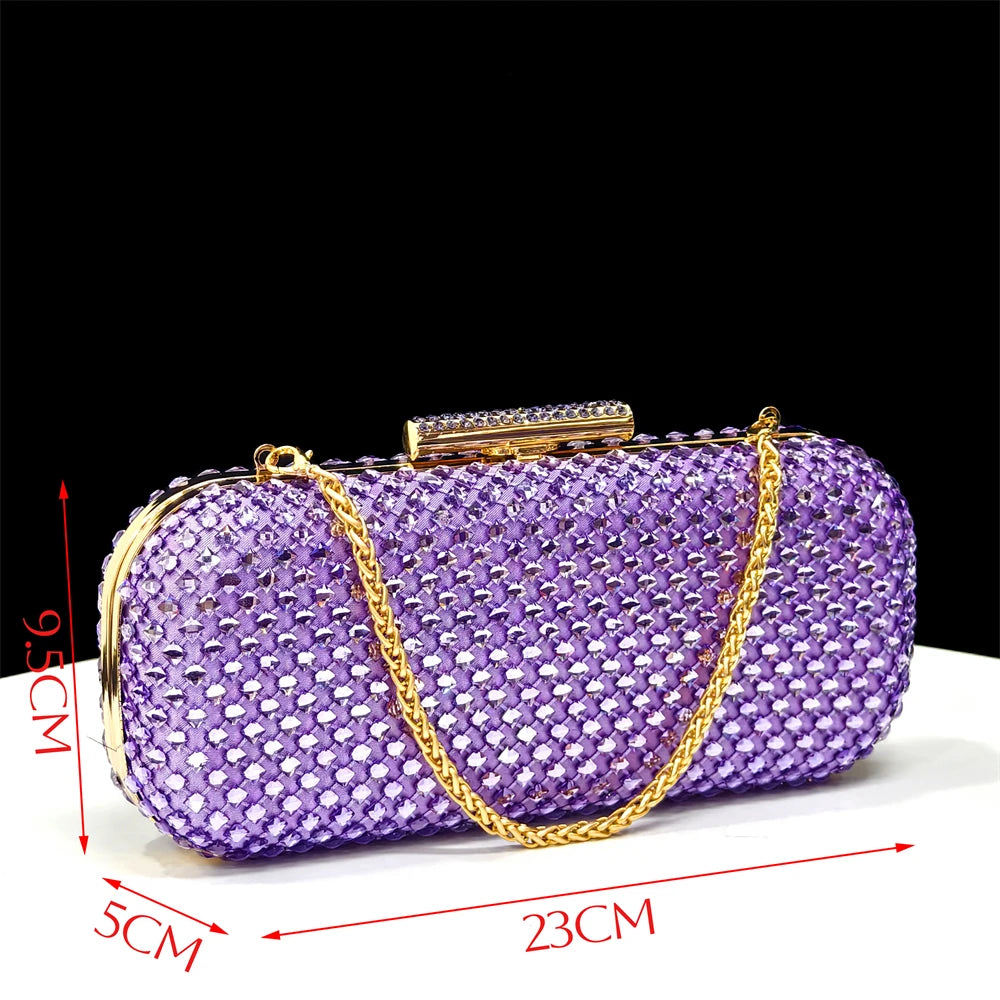 Elegant Light Purple Women's Heels & Handbag Set - Rhinestone-Embellished Shoes for Weddings & Special Occasions - 2026