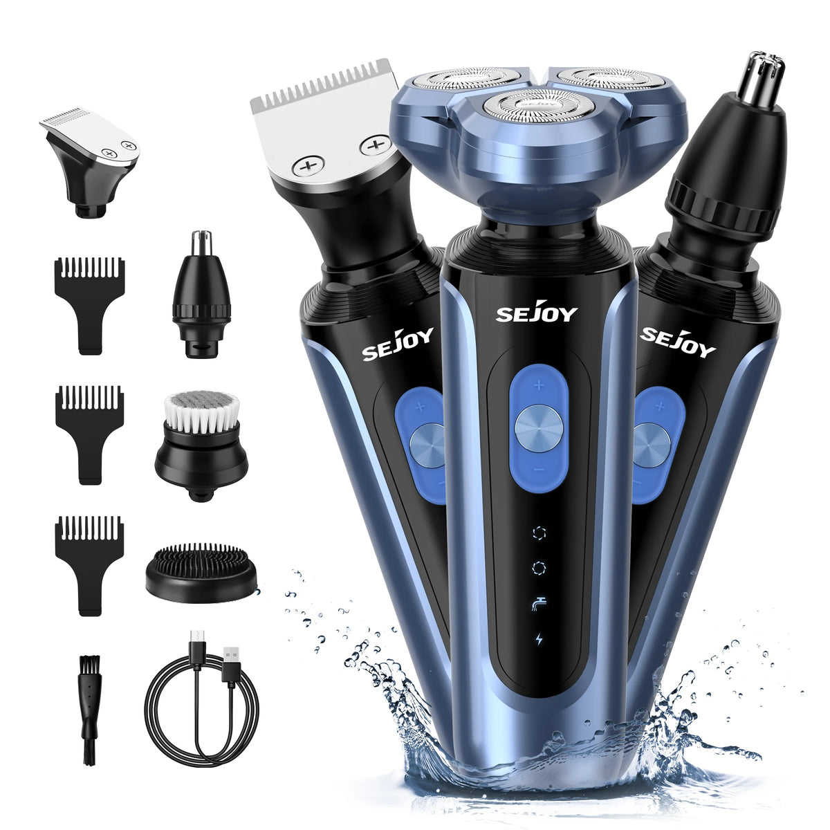 SEJOY Electric Shaver for Men,3D Floating Cutter Head ,Portable Men Beard Hair Trimmer Clipper,Nose Hair Scissors,Rechargeable